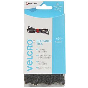 Velcro Brand One-Wrap Reusable Ties (6) 12mm X 20Cm Black