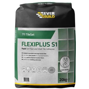 Everbuild 711 TileSet Flexiplus Tile Adhesive White 20kg