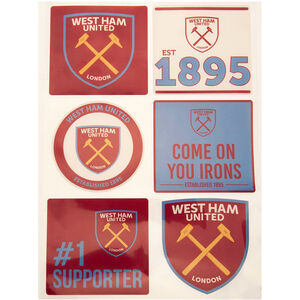West Ham United FC Assorted Designs Car Decal Set (Pack of 6)