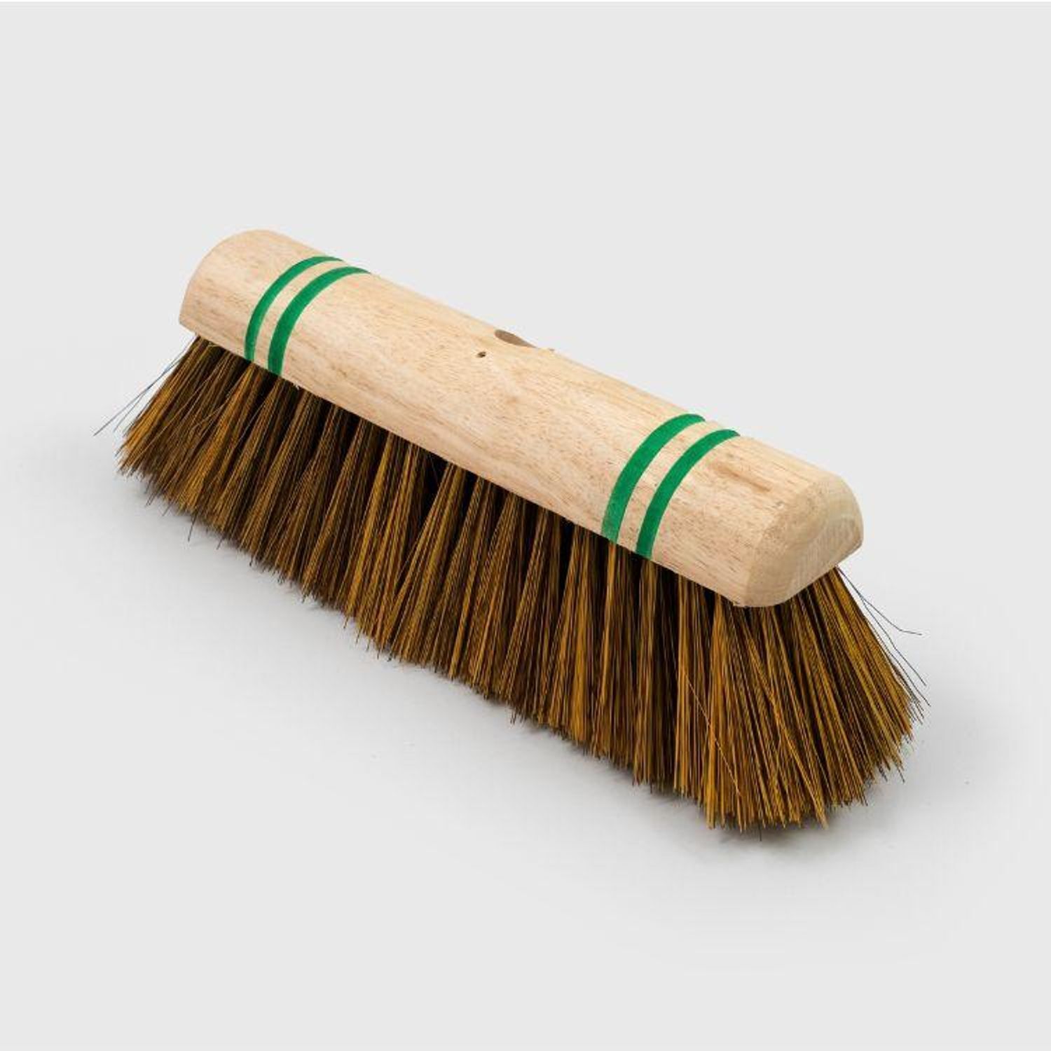 Universal Textiles Head Only 12'' Synthetic Natural Coco Sweeping Broom Threaded Green Stripe