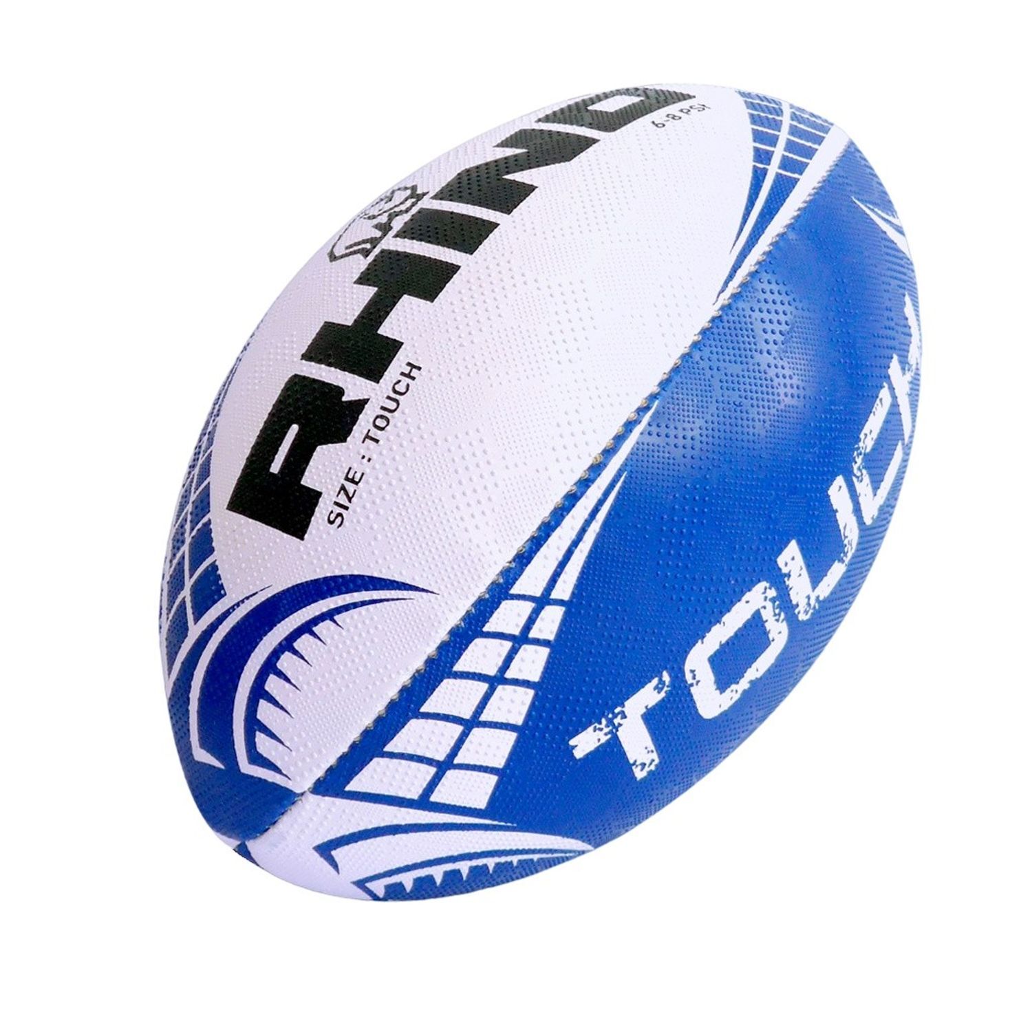 Rhino Touch Rugby Ball - White/Blue/Black