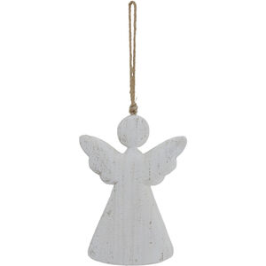 Hill Interiors White Washed Angel Christmas Hanging Decoration