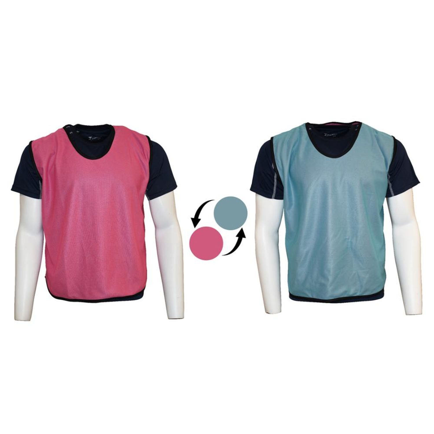 Precision Childrens/Kids Plain Mesh Reversible Training Bib - Pink/Sky