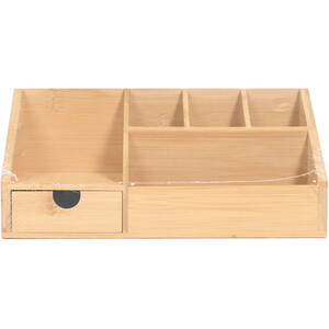 Bamboo Desk Tidy with Drawer