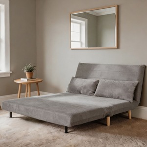Grey / Double Lorena Clic Clac Sofa Bed Upholstered Home Living  shot 15860764