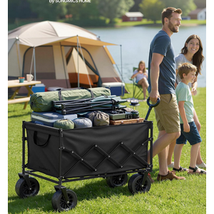Folding Garden Trolley with 200L Capacity, Handle,Outdoor Use,180 kg Load