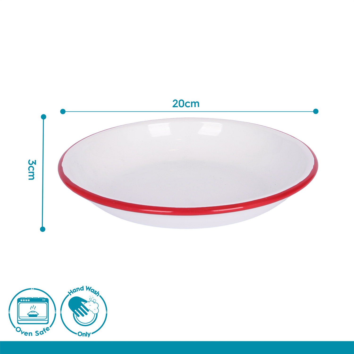 Image of White Enamel Pasta Bowl - 20cm&hellip;