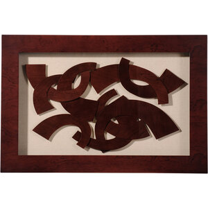 Multi Curve Brown Framed Wall Art