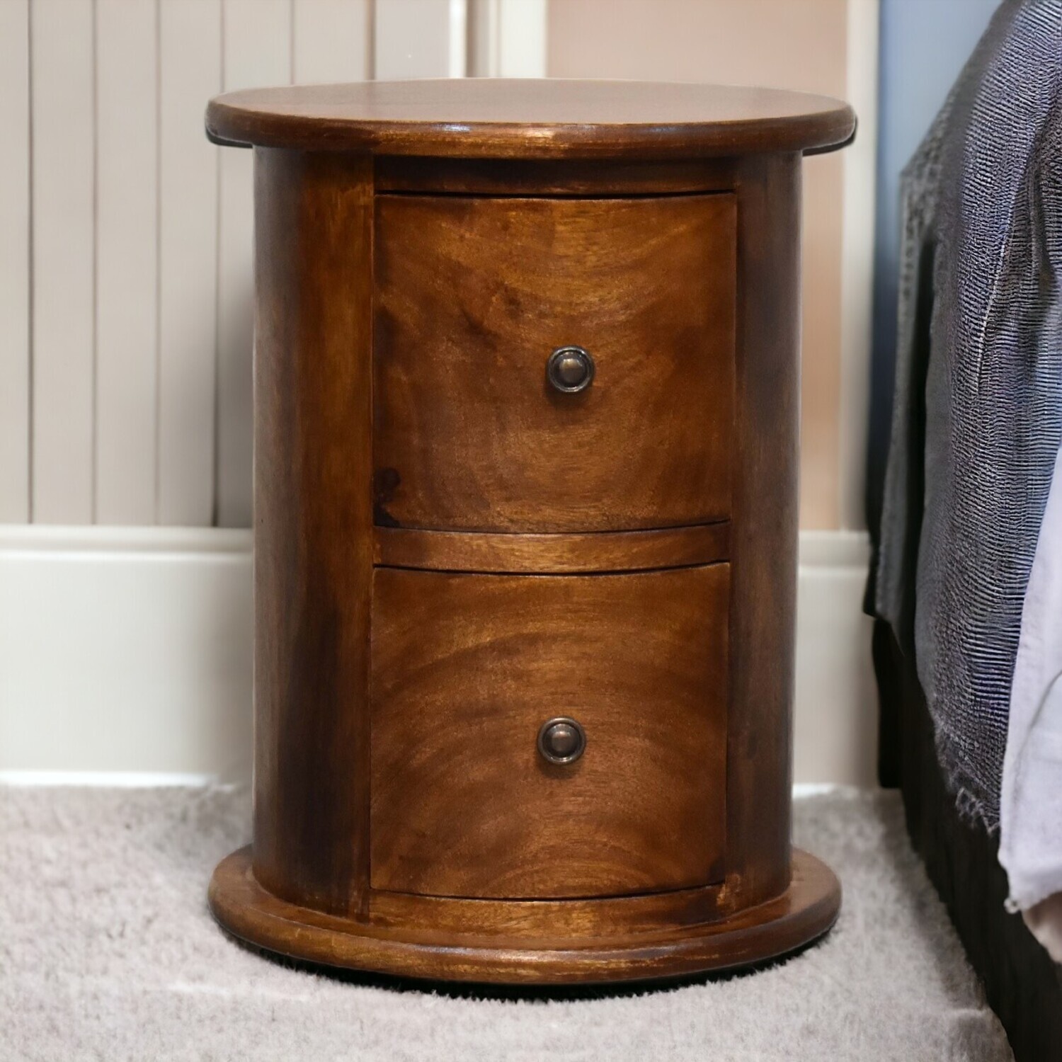 Artisan Furniture Mini Chestnut 2 Drawer Drum Chest - Brown