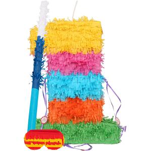 Number 1 Pinata Set with Stick & Blindfold - Blue Stick