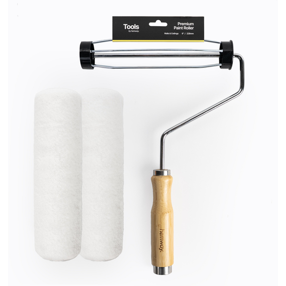 Hemway Premium Bamboo Paint Roller Frame 9 inch & 2 x Sleeves