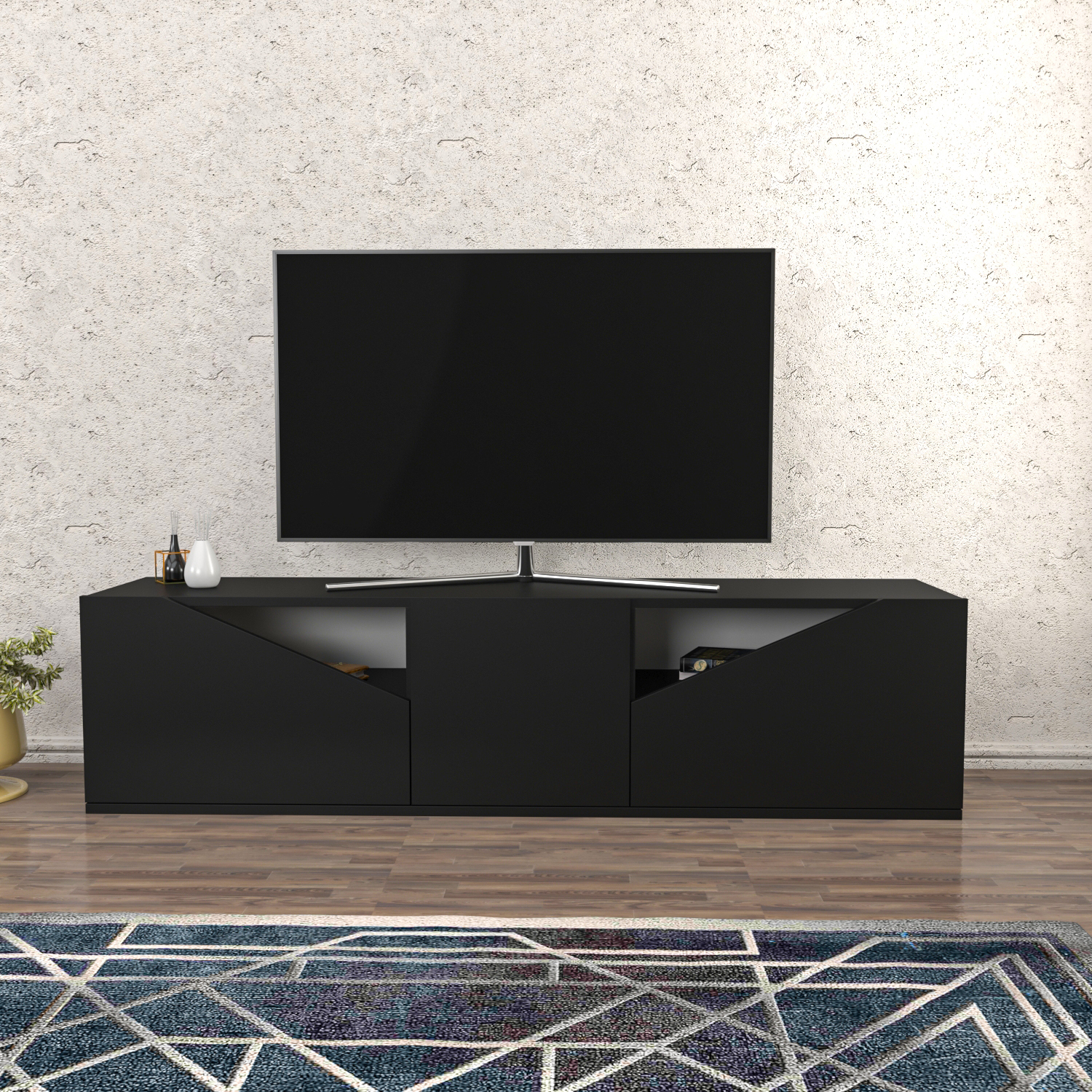 Decorotika Carson 3 Door Anthracite Tv Unit - Image 2