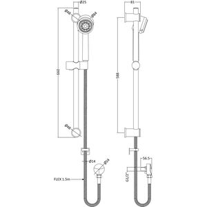 Round Slide Rail Shower Kit with Multi Function Head, Adjustable Brackets