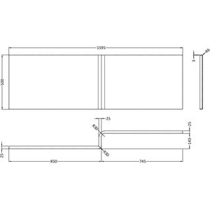 Contemporary White Acrylic Bath Panel for Straight Style Bathtubs