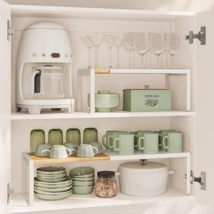 SONGMICS HOME Set of 2 Spice Racks, Extendable Kitchen Organiser Shelves