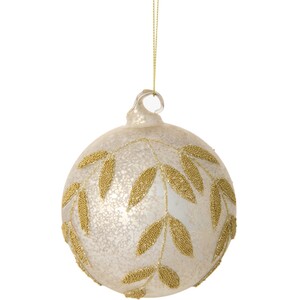 Antique Beaded Leaf Bauble