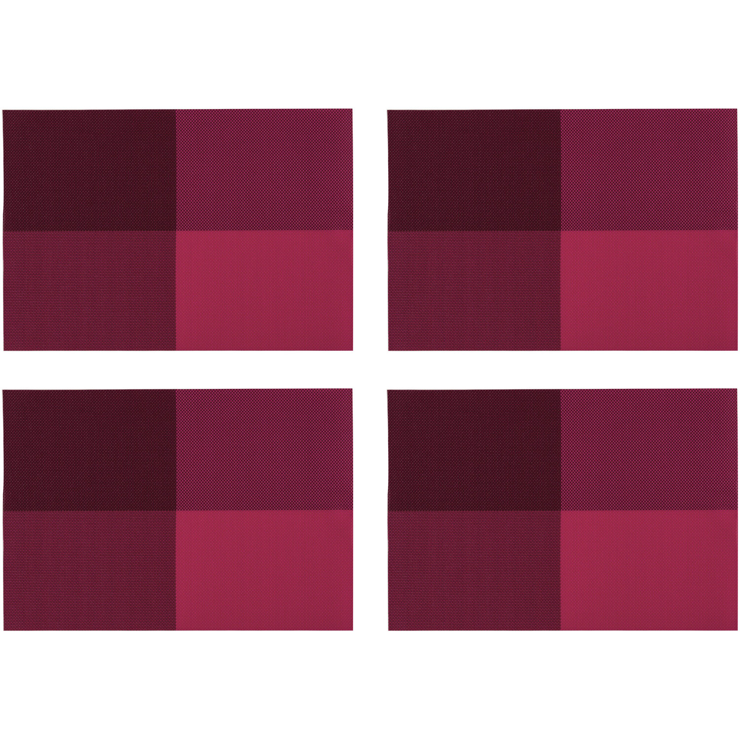 Essentials By Premier Set Of Four Pink Pvc Grid Design Placemats - Pink