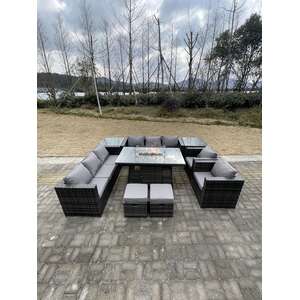10 Seater Outdoor Lounge Rattan Sofa Set Chair and 2 Coffee Table