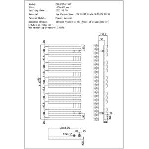 Percival - Black Dual Fuel Towel Rail Standard