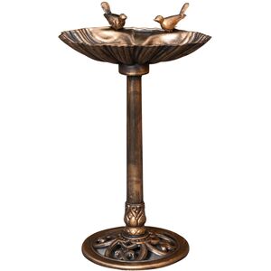 Bronze Bronze Effect Garden Twin Bird Bath with Bird Sculptures shot 16981529