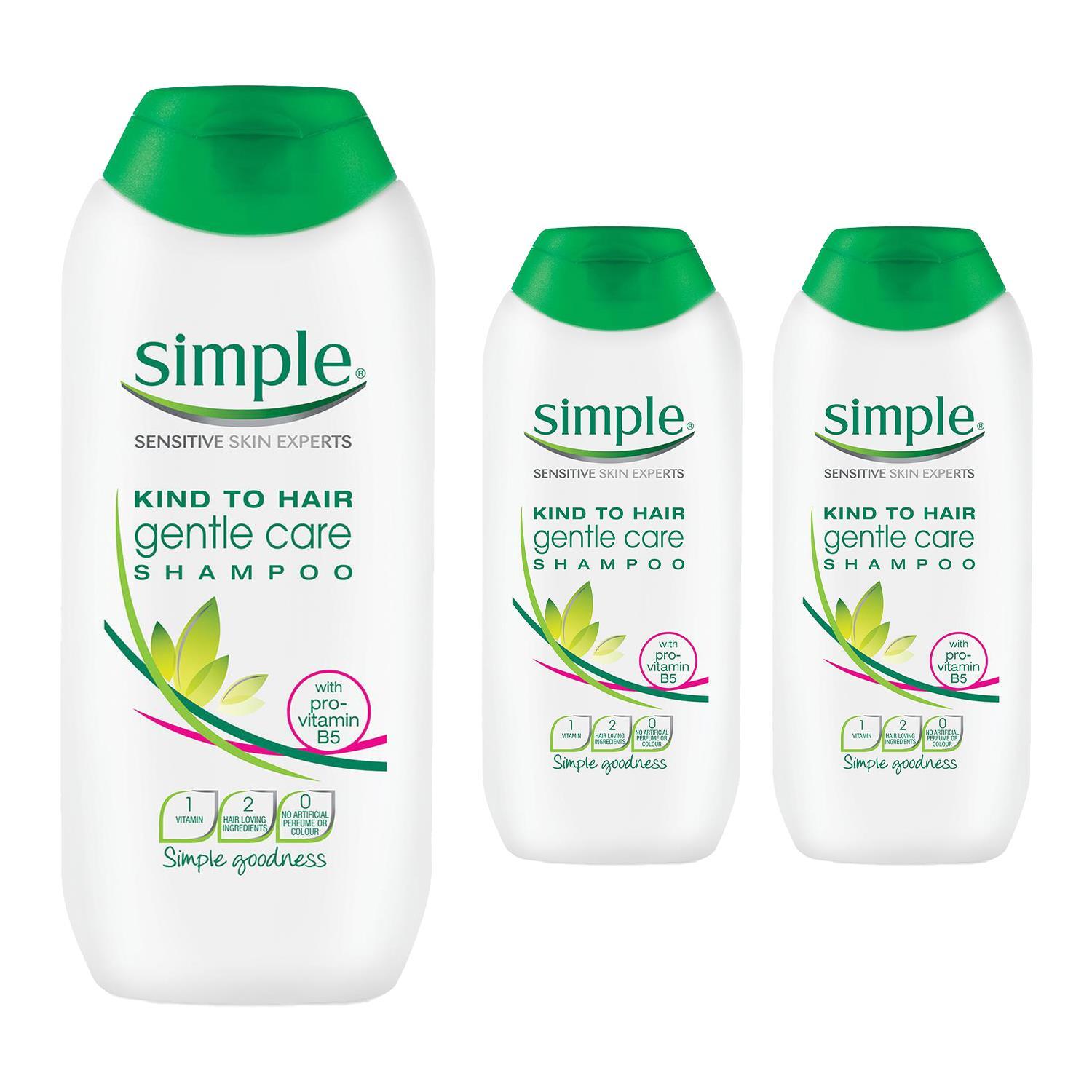 Simple Kind To Hair Gentle Care Shampoo 200Ml, 3 Packs For Sensitive Scalp - Image 3