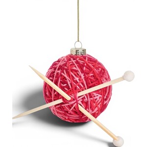 Knitting Needle and Yarn Ball Christmas Tree Decoration