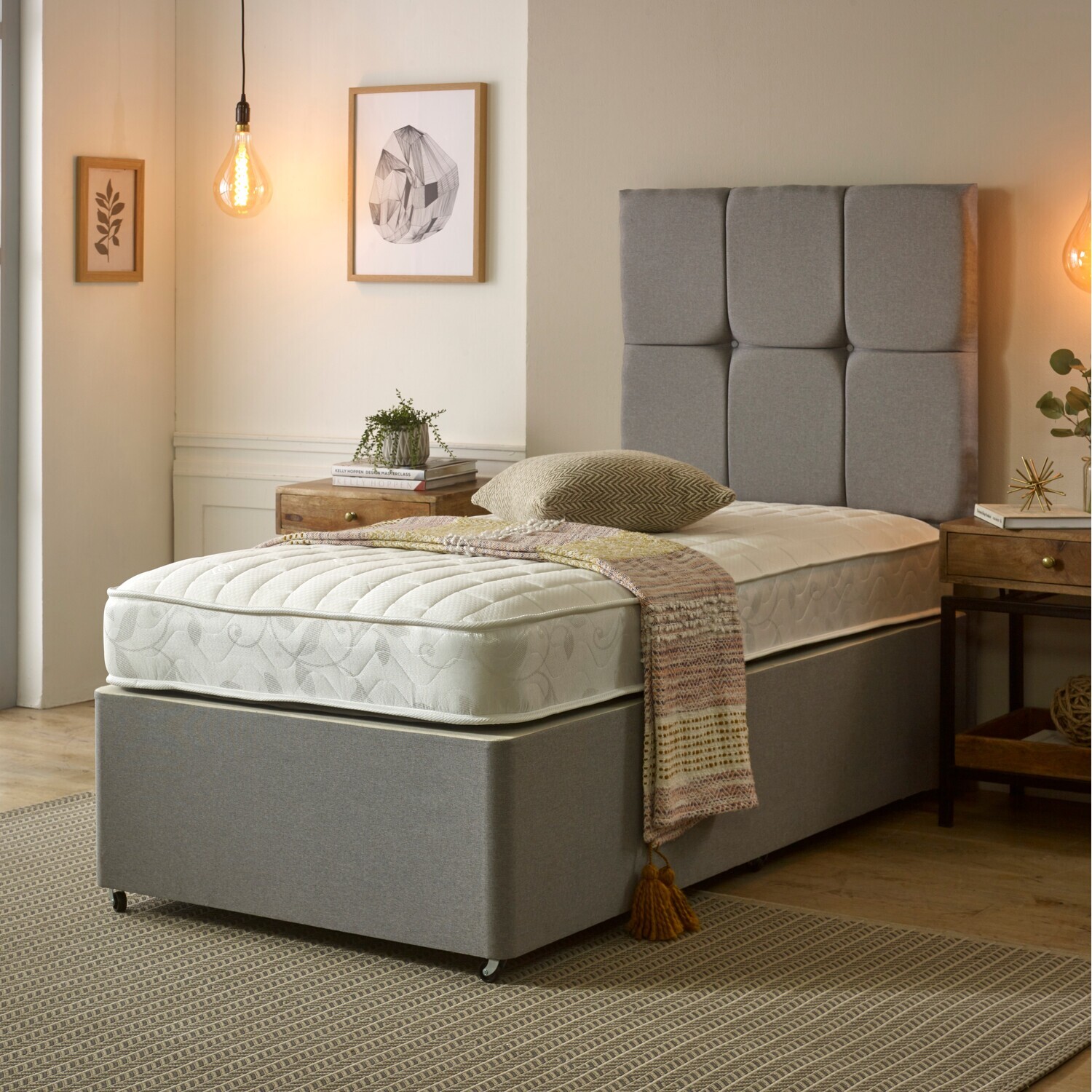 Starlight Beds Single-Size Micro-Quilted Memory Foam and Spring Mattress
