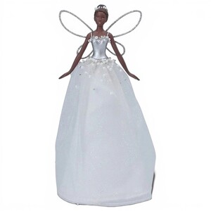 White & Silver Christmas Fairy Tree Topper