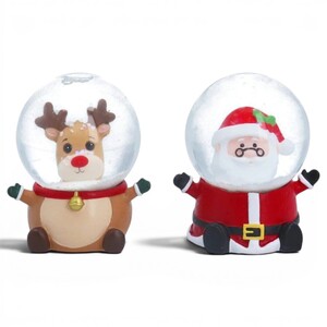 Santa and Reindeer Christmas Snow Globes