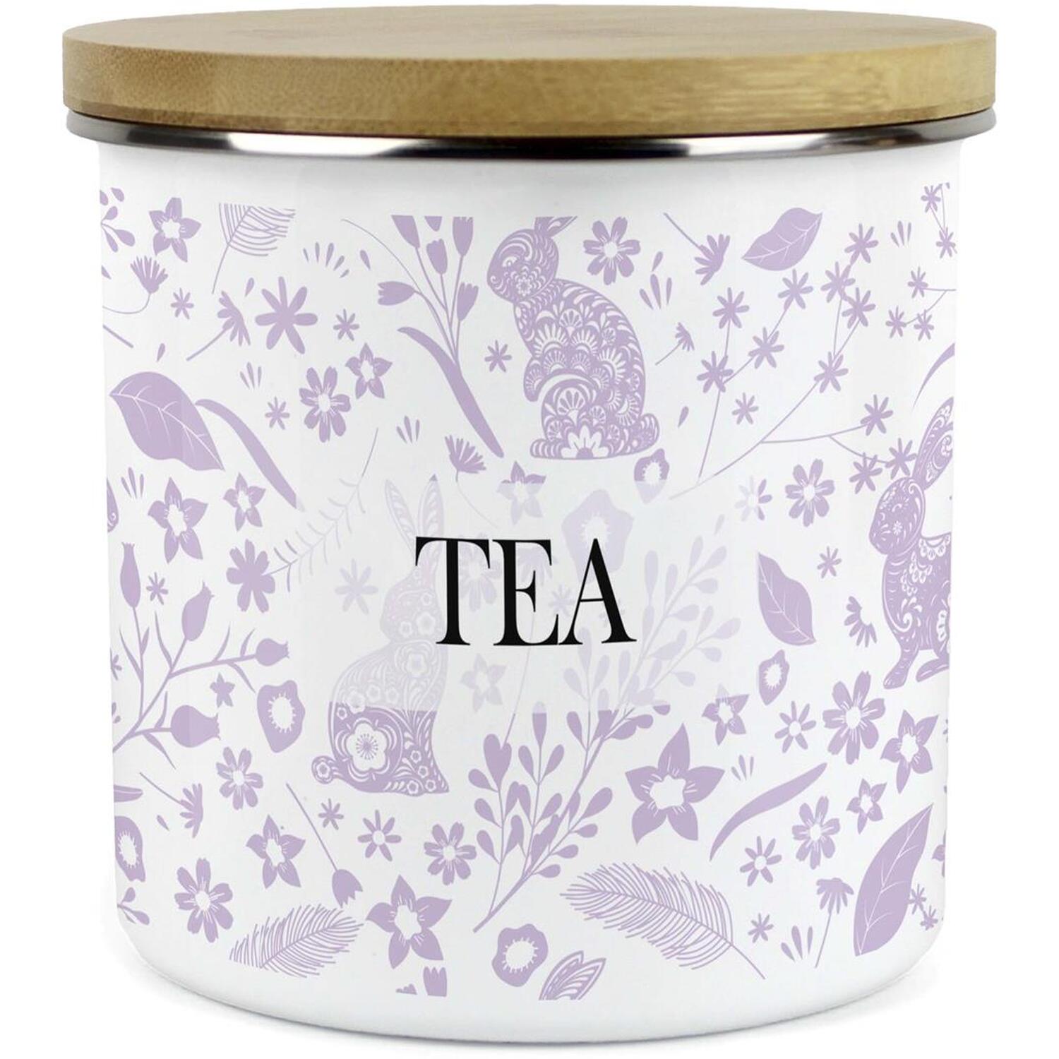 Purely Home Lilac Wild Rabbits Large Kitchen Storage Canister - Blue / 130Mm / Large