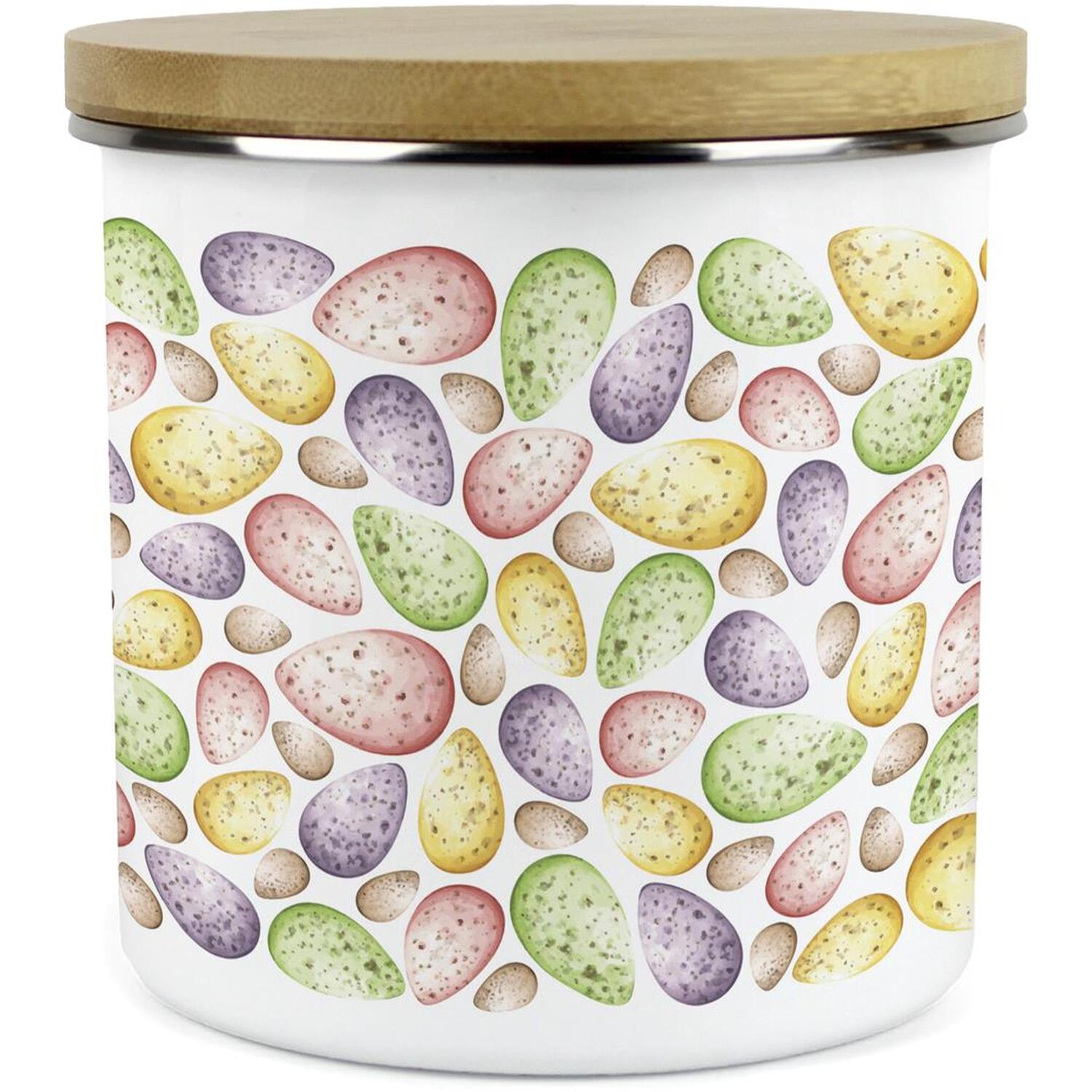 Purely Home Mini Speckled Eggs Large Kitchen Storage Canister - White