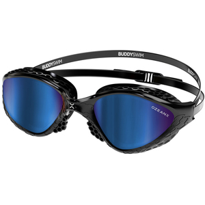OzeanX Swim Goggles Black/Blue Mirror