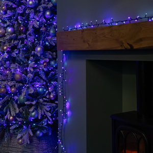 25m 1000 LED TreeBrights Christmas String Lights with Timer in Blue, Purple & White