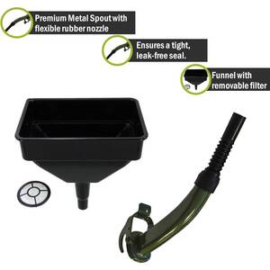 Pegdev Jerry Can Bundle Metal Spout Rubber Nozzle Funnel