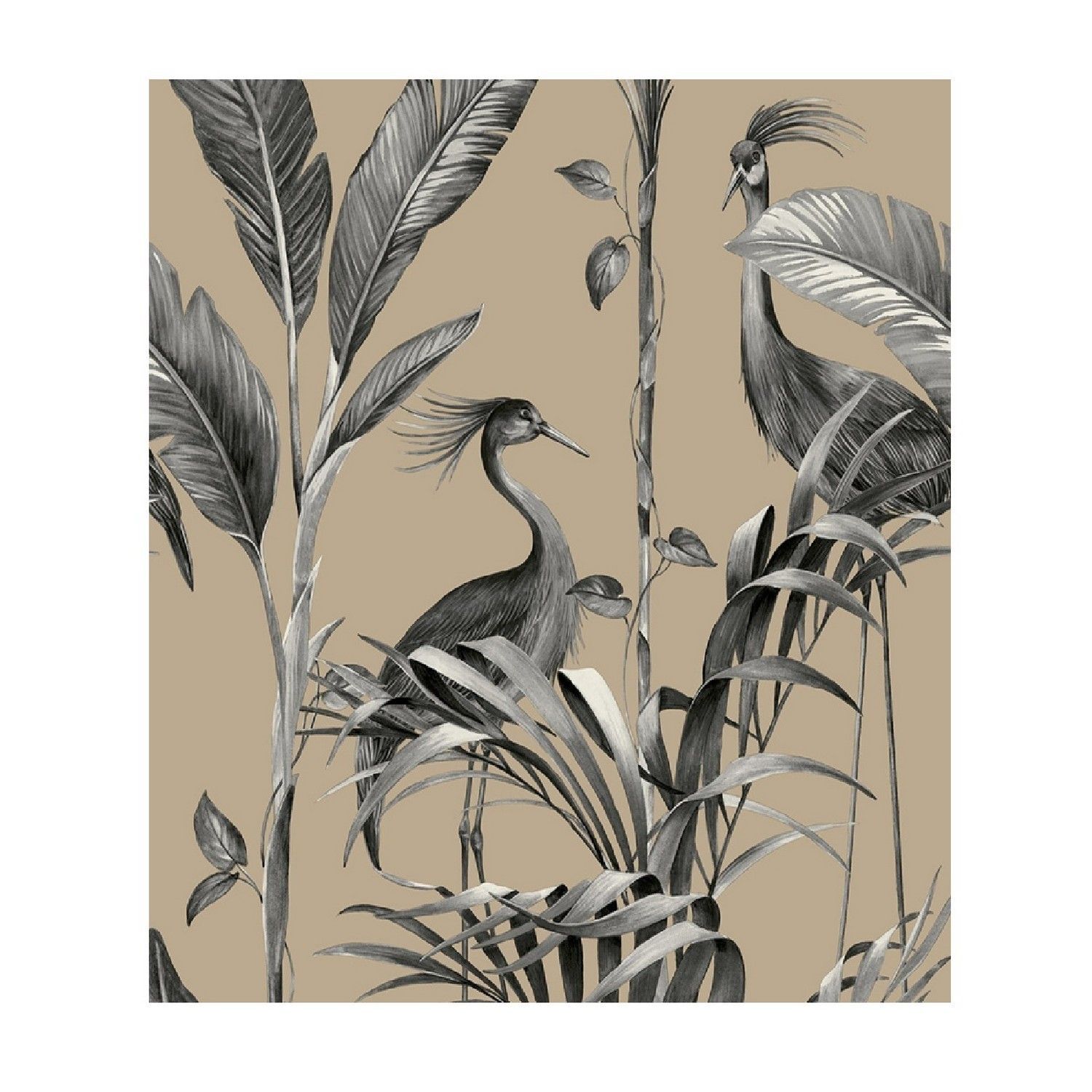 Belgravia Azzurra Leaf Wallpaper - Gold/Grey / 1.0Cm