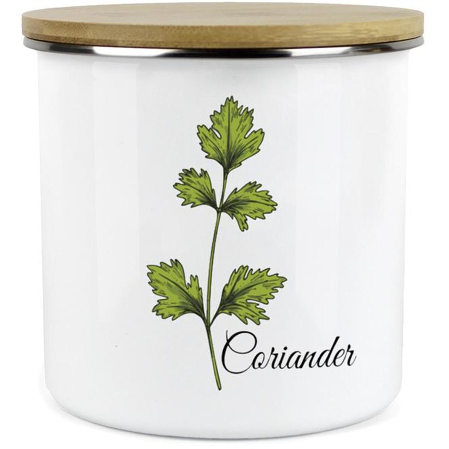 Herb Storage Jar - Enamel Mini Coriander Canister - Kitchen Storage Container - Image 2