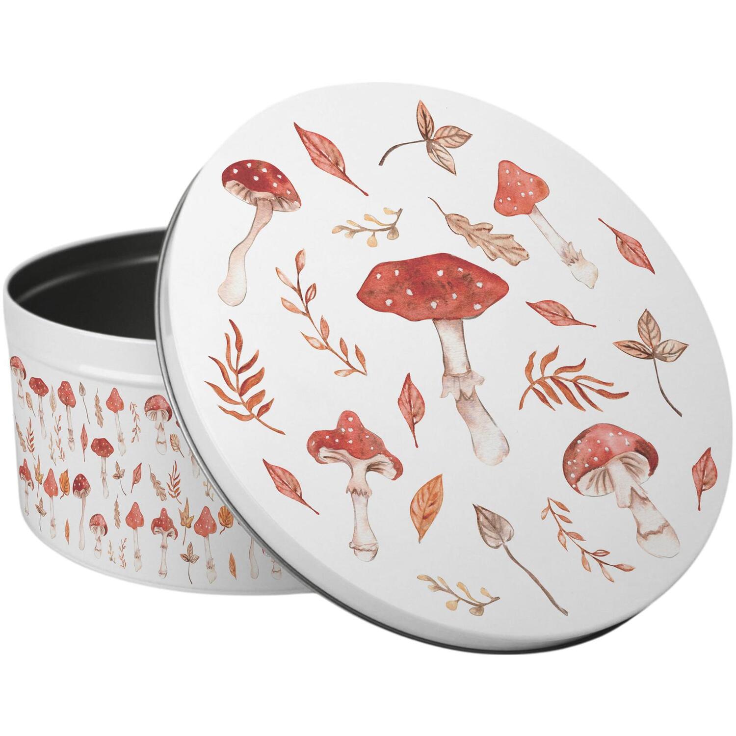 Image of Watercolour Mushrooms Large Cake Tin -&hellip;