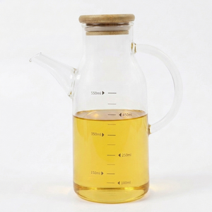 Eden & Willow Glass Oil & Vinegar Dispenser with Bamboo Lid