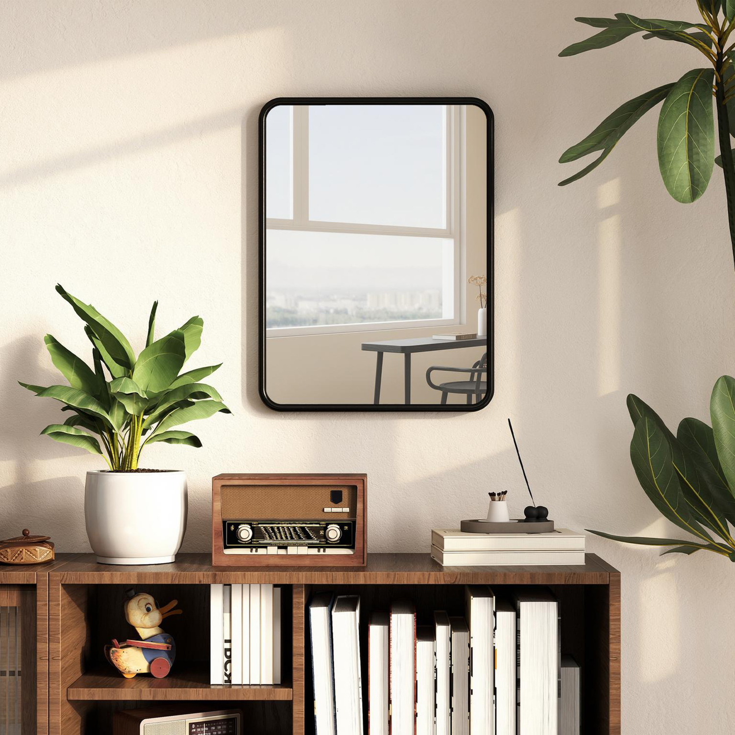 Image of HOMCOM Rectangular Mirror with Metal Frame&hellip;