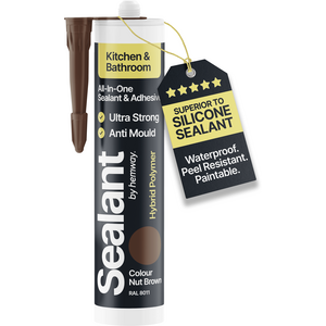 Hemway Nut Brown Kitchen & Bathroom Sealant & Adhesive 300ml 1 Pack