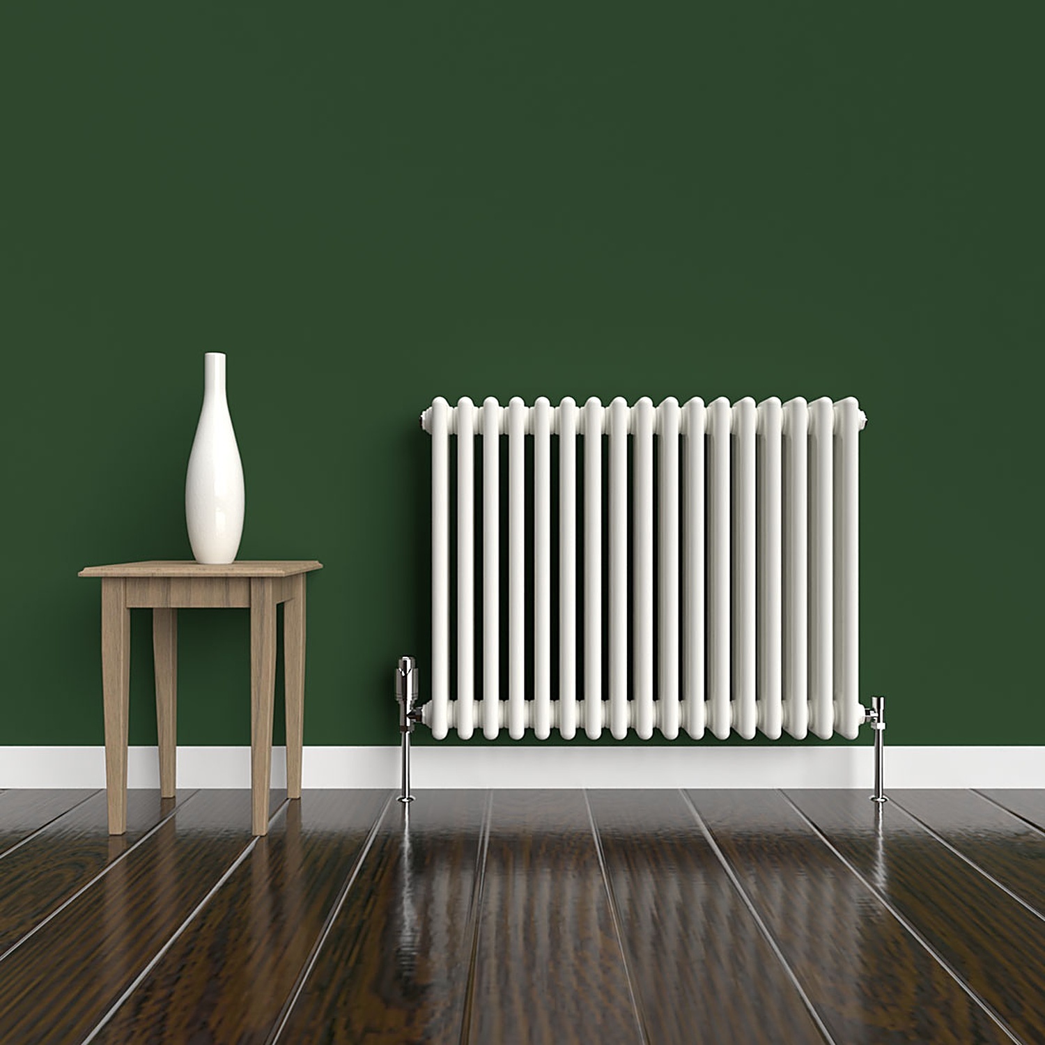 Lux Heat White Horizontal 3 Column Traditional Radiator 600mm (H) x 785mm (W) - Image 2