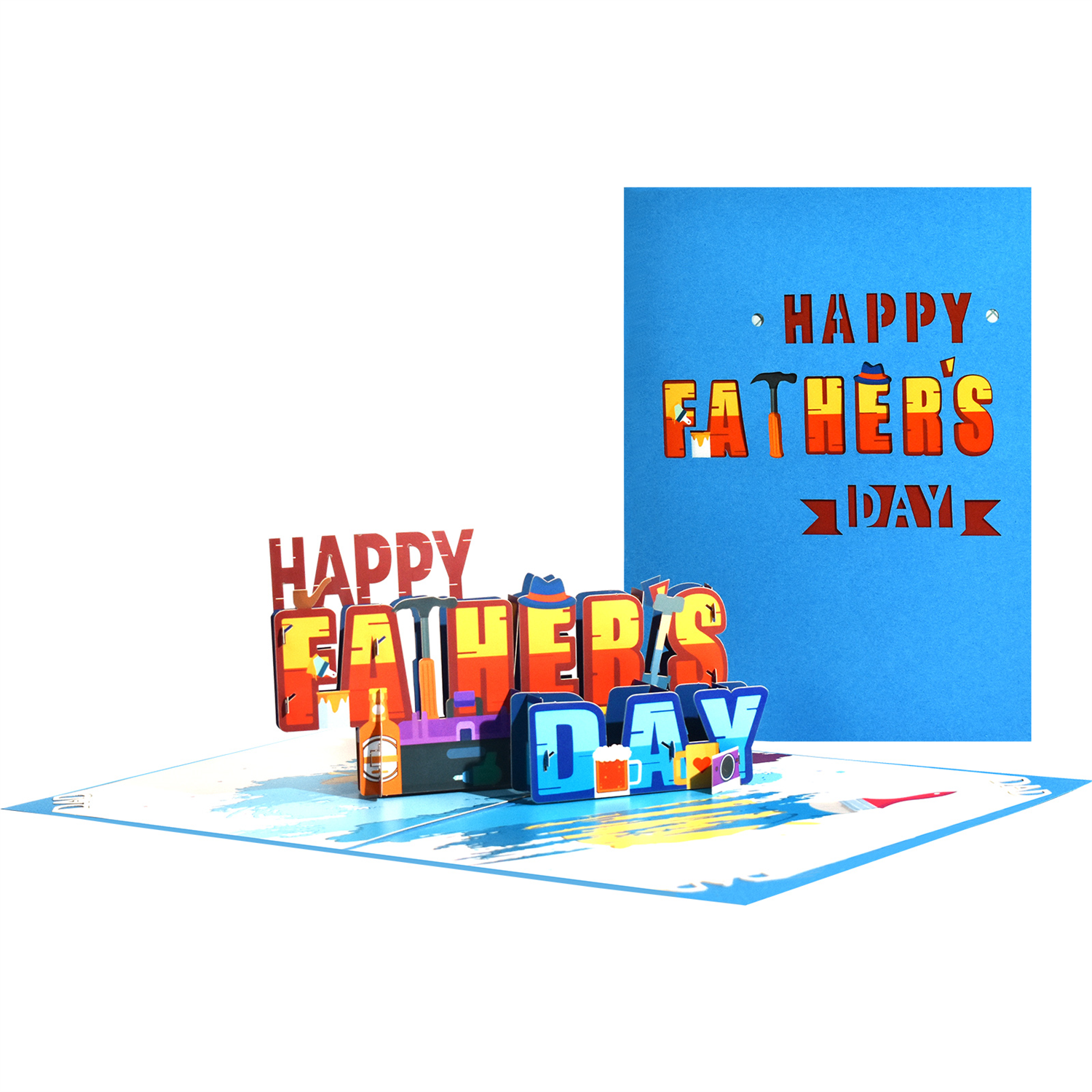 Brightfeel Artist Dad Color Splash 3D Pop Up Father¿S Day Card - White