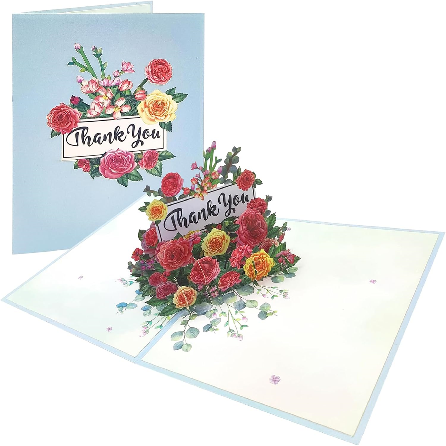  - Colourful Blooming 3D Pop Up Thank You Card - Image 3