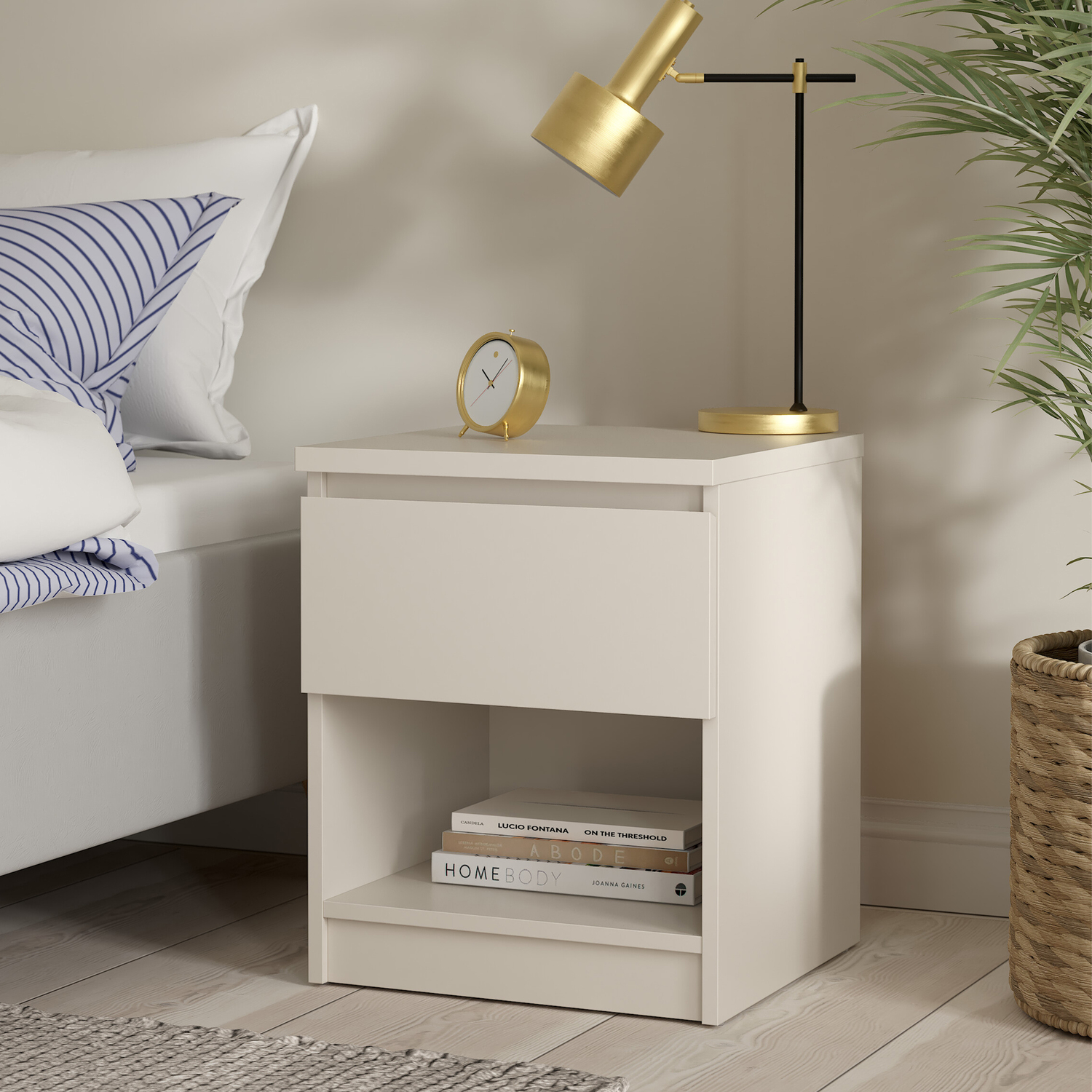 B&Q - Naia Nightstand 1 Drawer Nightstand In Cashmere - Image 2