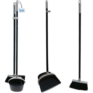 Long Handle Soft Bristles Upright Dustpan and Brush Set