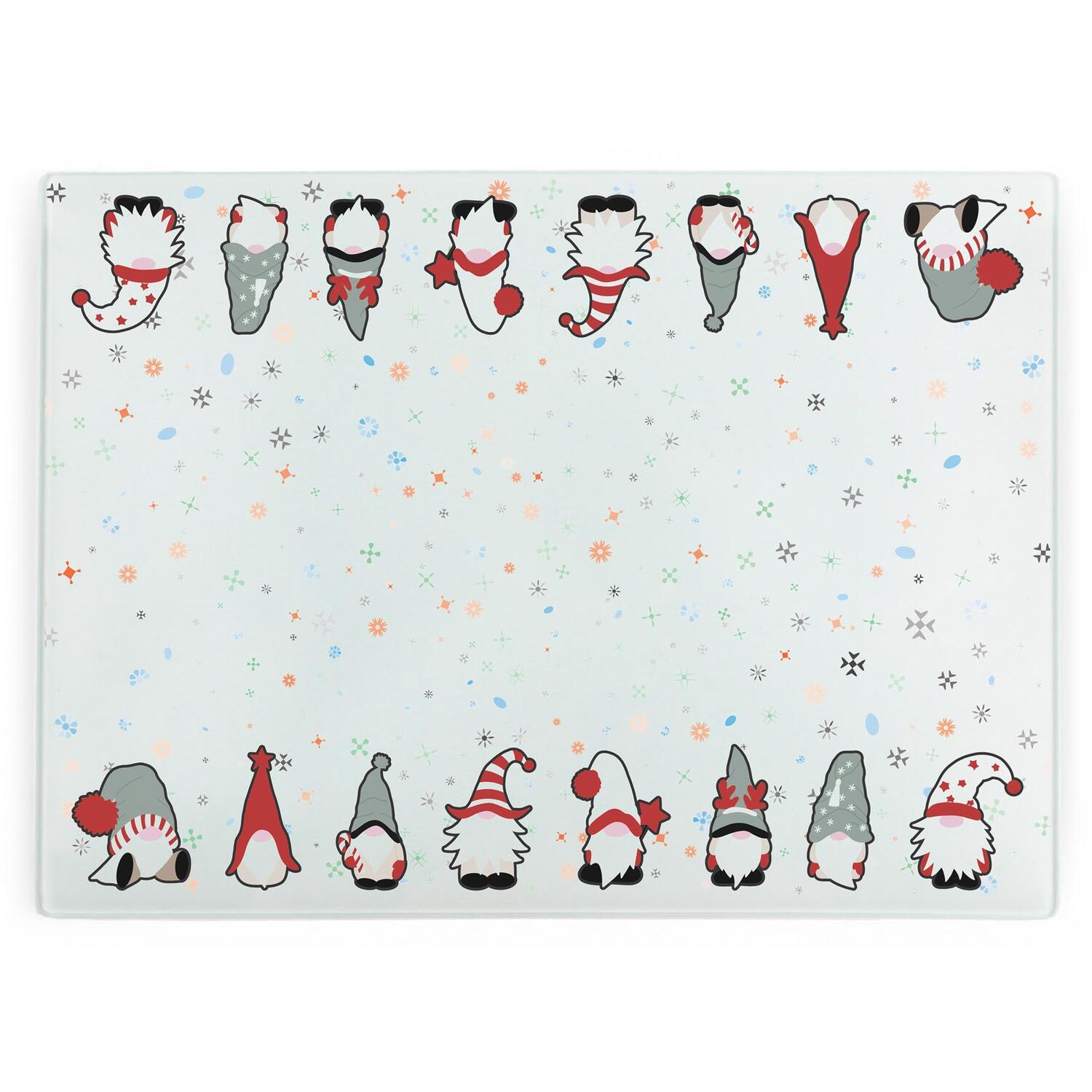Image of Christmas Gonks Large Smooth Glass Worktop&hellip;