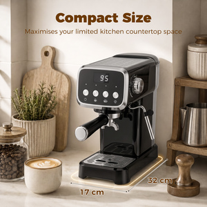 HOMCOM Espresso Machine with 20-Bar Pressure, Black