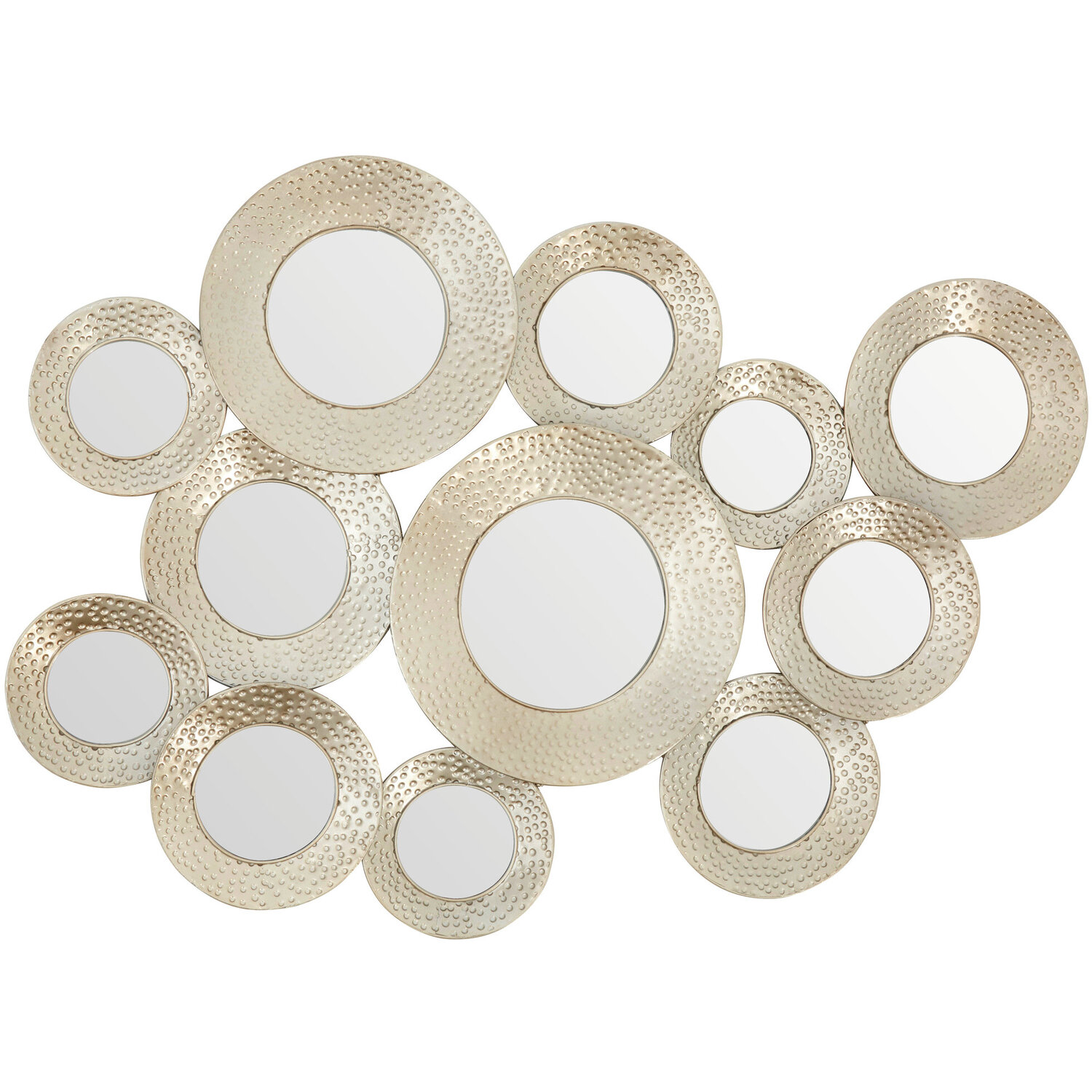 Premier Housewares Marcia Hammered Silver Wall Mirror - Image 3