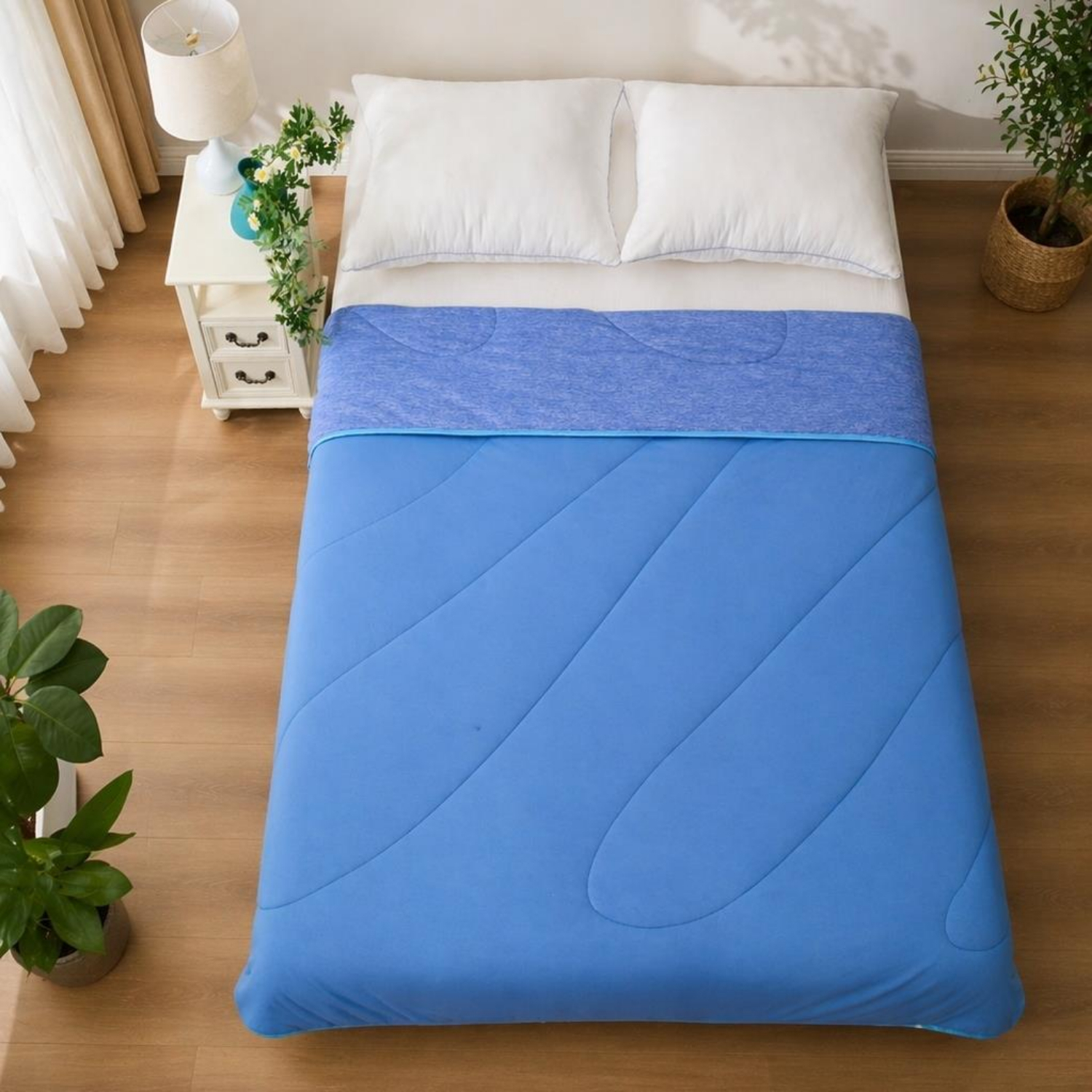 Dyzi Cooling Quilt Breathable Lightweight Soft Comforter Hypoallergenic in Grey | Size: 130 cm x 170 cm