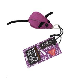 Green & Wilds Eco Friendly Natural Cat Toy with Catnip - Midge the Pink Mouse